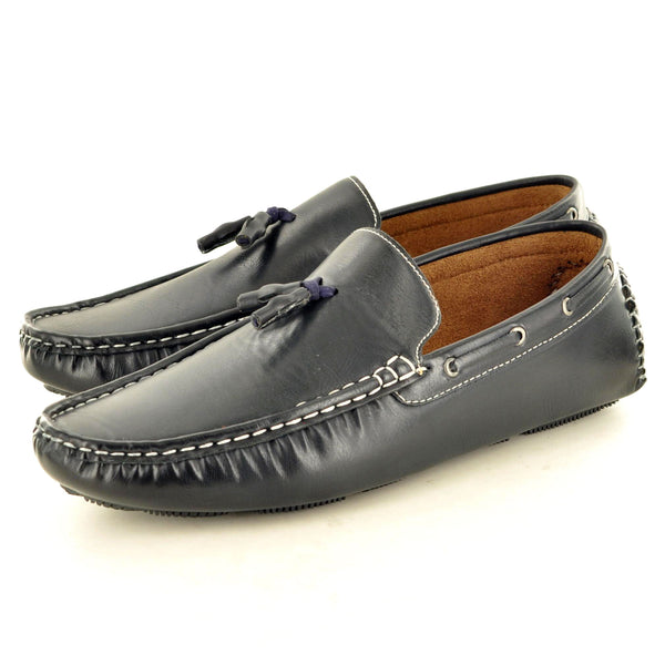 CASUAL TASSEL LOAFERS IN NAVY - The Sole Box