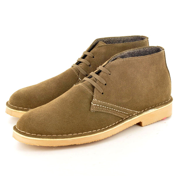 DESERT LEATHER BOOTS IN KHAKI - The Sole Box