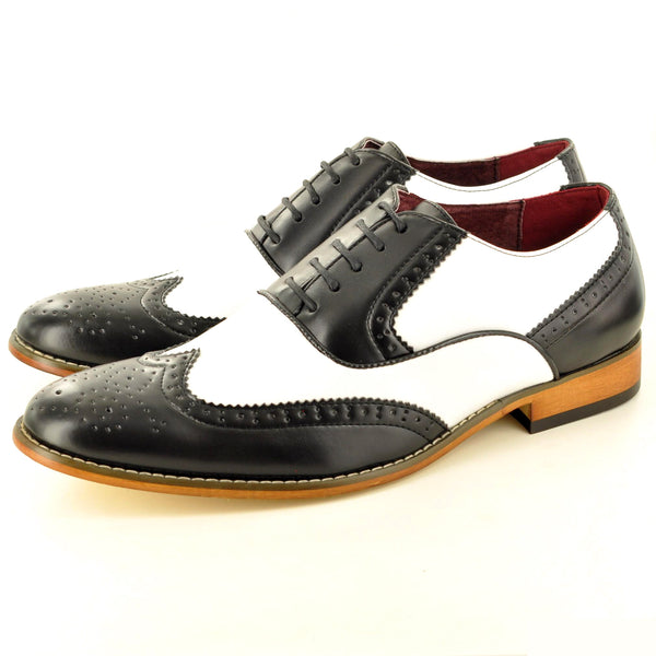 OXFORD SADDLE SHOES IN BLACK AND WHITE - The Sole Box