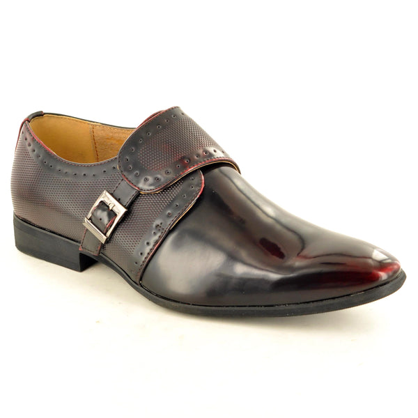 MONK STRAP SHOES IN OXBLOOD WITH ELASTICATED BUCKLE - The Sole Box