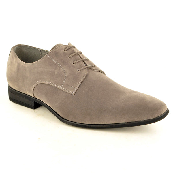 GREY SUEDE POINTED LACE UP SHOES - The Sole Box