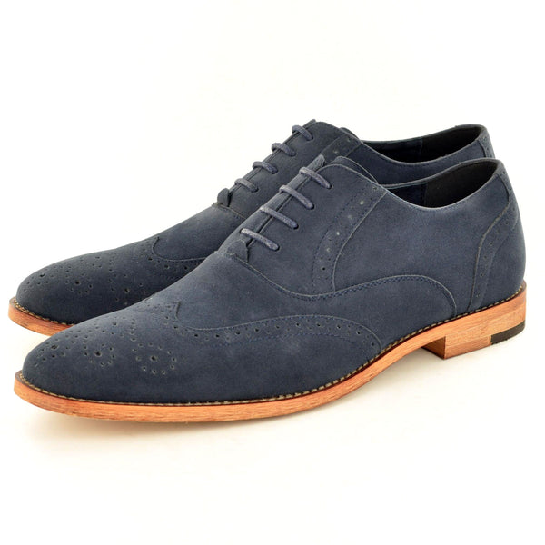 CLASSIC BROGUES IN NAVY SUEDE - The Sole Box