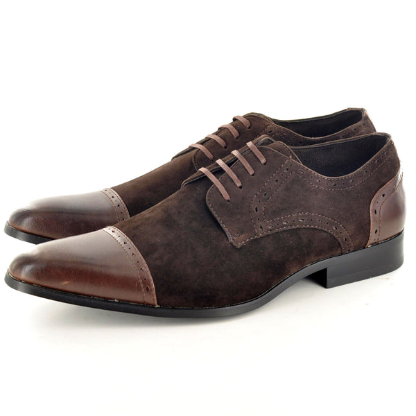 TWO-TONE FORMAL SHOES IN BROWN SUEDE - The Sole Box