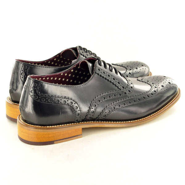 BLACK GATSBY LEATHER LONDON BROGUES - The Sole Box