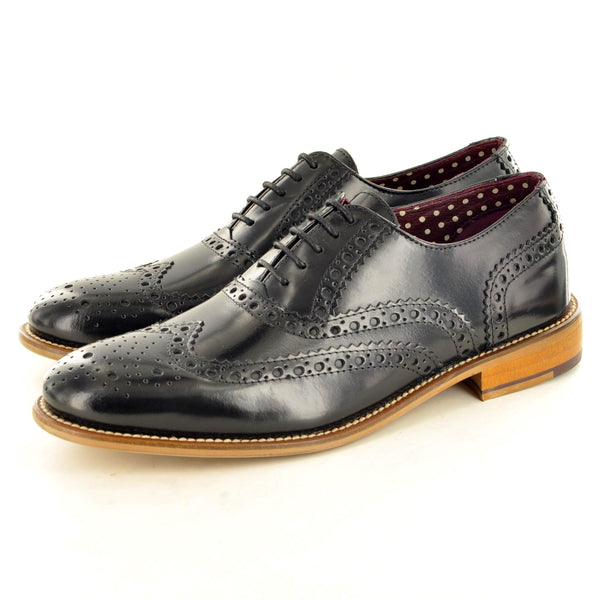 GATSBY LEATHER LONDON BROGUES IN BLACK - The Sole Box