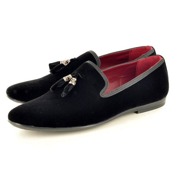 VINTAGE TASSEL LOAFERS IN BLACK SUEDE - The Sole Box