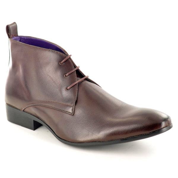 FORMAL ANKLE LACE UP BOOTS IN BROWN