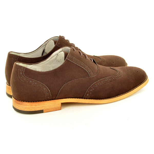 CASUAL BROGUES IN BROWN FAUX SUEDE