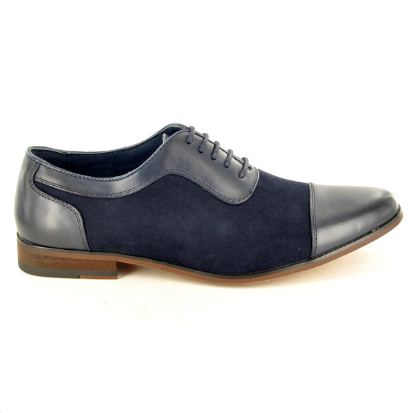 TWO TONE OXFORD SHOES IN NAVY SUEDE - The Sole Box