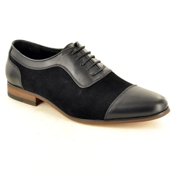 TWO-TONE OXFORD SHOES IN BLACK SUEDE - The Sole Box