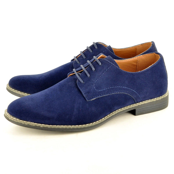 FORMAL OXFORD SHOES IN NAVY FAUX SUEDE - The Sole Box