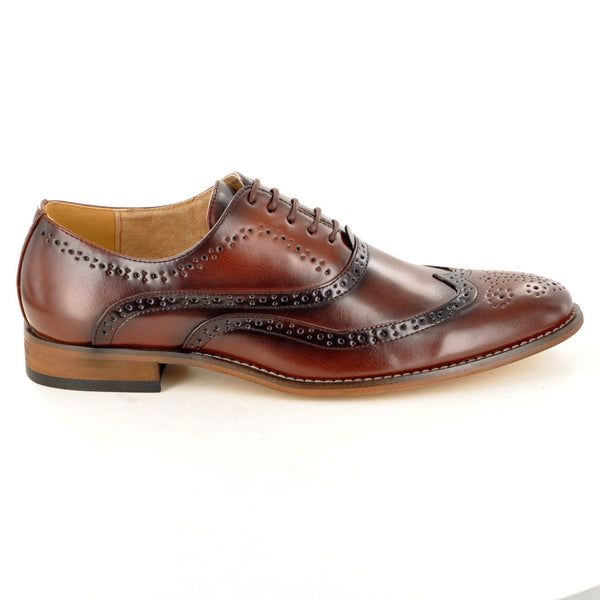 BROWN LINED LEATHER BROGUE - The Sole Box