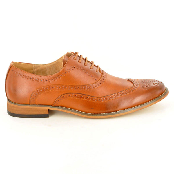 FORMAL LEATHER LINED BROGUES IN TAN - The Sole Box