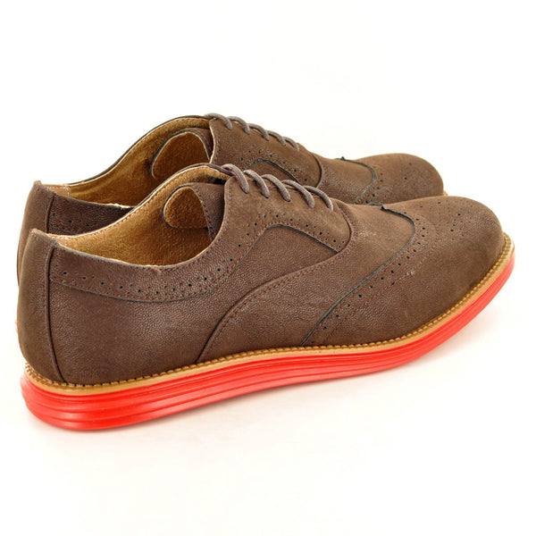 DARK BROWN CONTRAST SOLE LACE UP BROGUE - The Sole Box