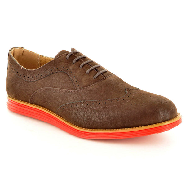 DARK BROWN CONTRAST SOLE LACE UP BROGUE - The Sole Box