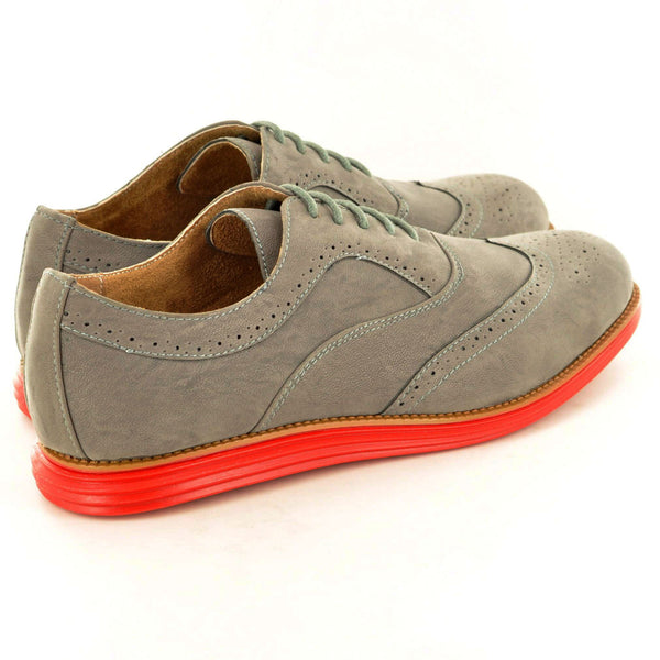 LACE UP BROGUES IN GREY SUEDE WITH CONTRAST SOLE - The Sole Box