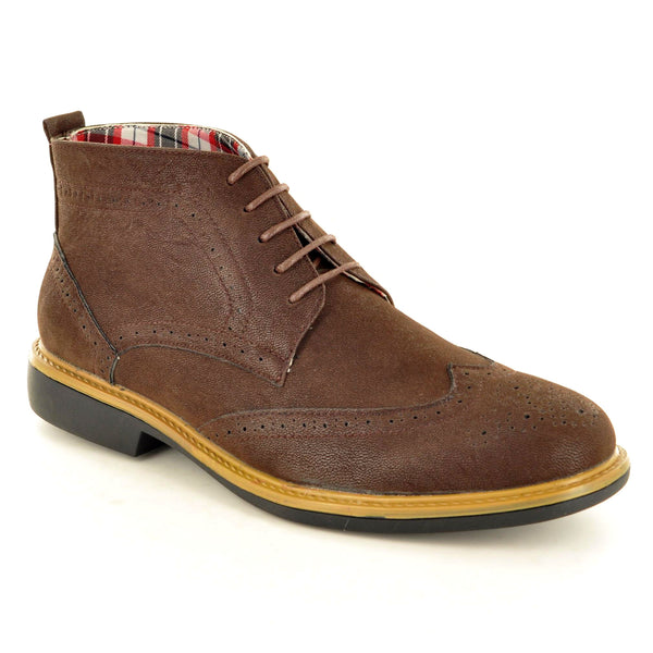 BROWN ANKLE LACE UP BROGUE BOOTS - The Sole Box