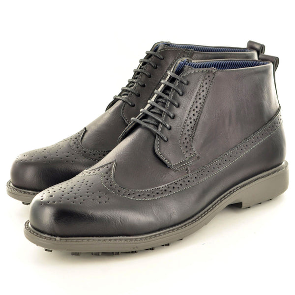 CASUAL BROGUE BOOTS IN BLACK - The Sole Box