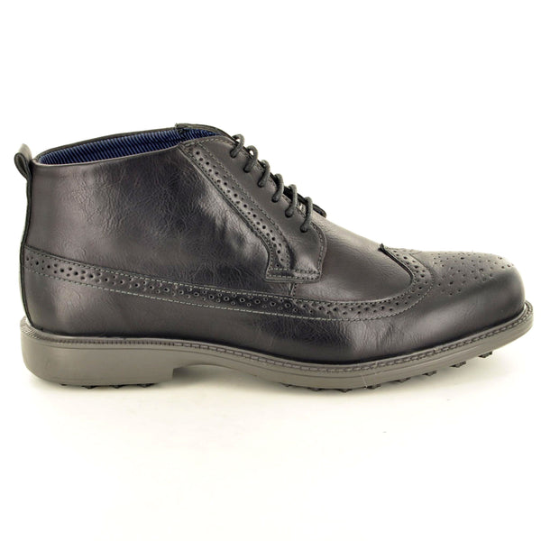 CASUAL BLACK BROGUE BOOTS - The Sole Box