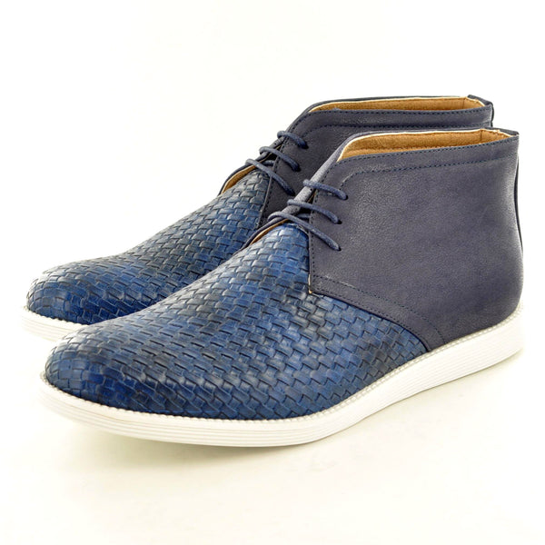 CASUAL ANKLE BOOTS IN NAVY WITH CONTRAST SOLE - The Sole Box