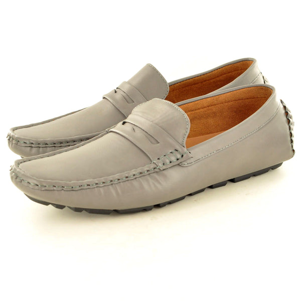 CASUAL PENNY LOAFERS IN GREY - The Sole Box
