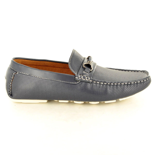 SOFT PERFORATED SUMMER LOAFERS IN NAVY - The Sole Box