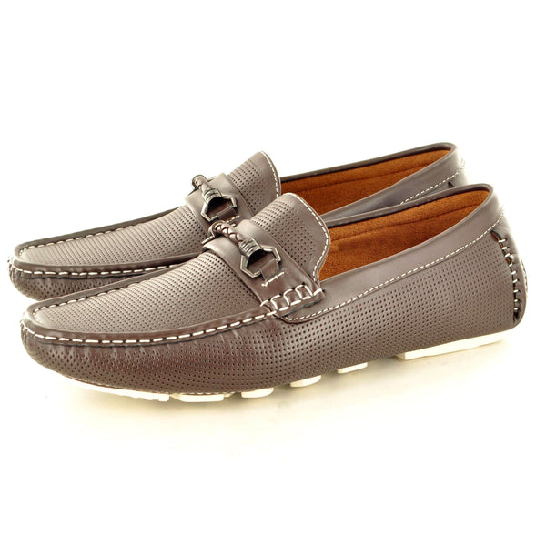 SOFT PERFORATED SUMMER LOAFERS IN BROWN - The Sole Box
