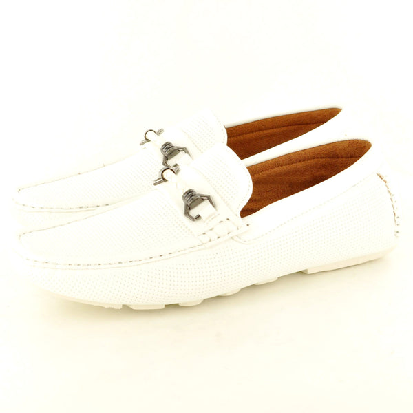 SOFT PERFORATED SUMMER LOAFERS IN WHITE - The Sole Box