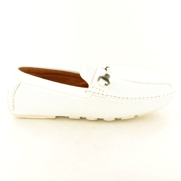 SOFT PERFORATED SUMMER LOAFERS IN WHITE - The Sole Box