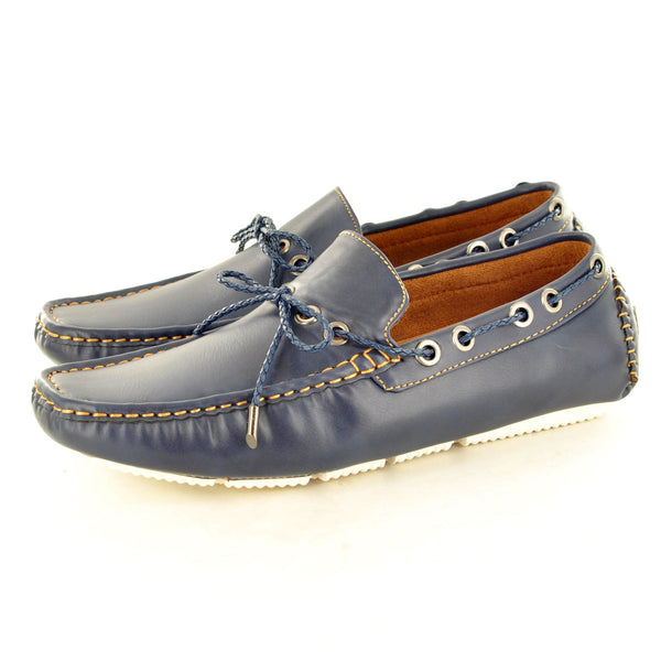 CASUAL LACED LOAFERS IN NAVY - The Sole Box