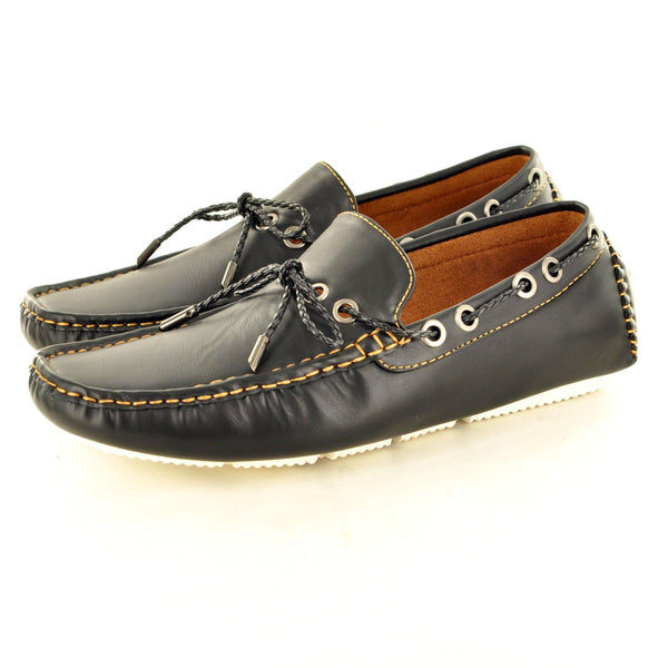 CASUAL LACED LOAFERS IN BLACK - The Sole Box
