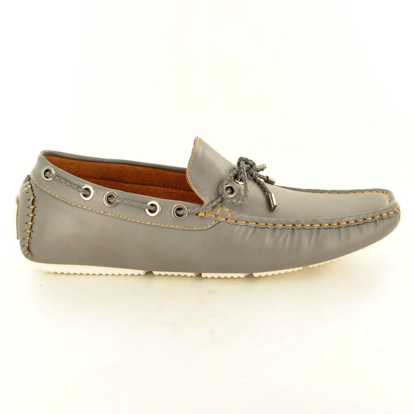 CASUAL LACE UP LOAFERS IN GREY - The Sole Box