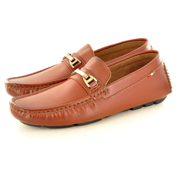SLIP ON BUCKLED LOAFERS IN BROWN - The Sole Box