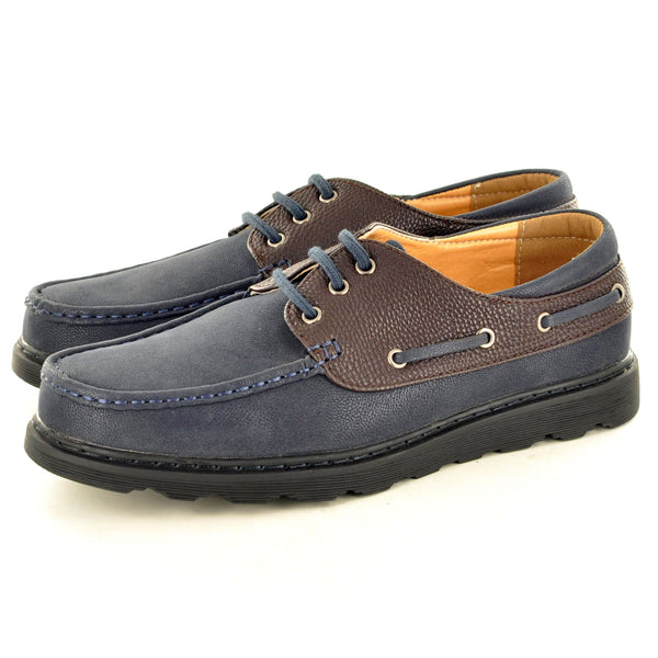 BOAT DECK LACE UP SHOES IN NAVY - The Sole Box