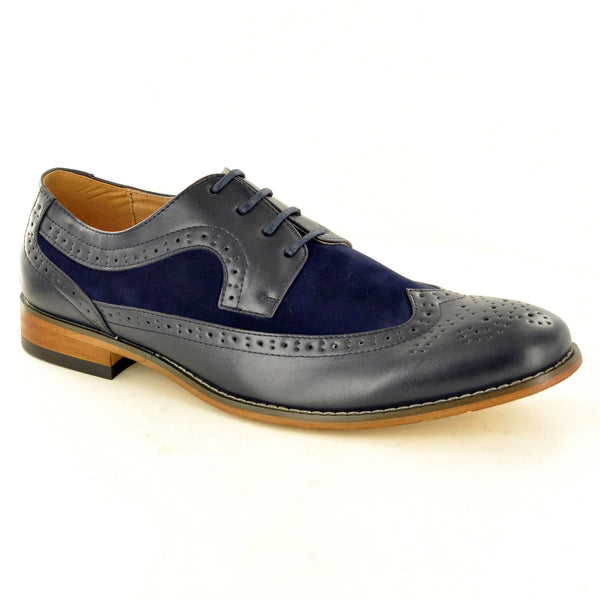 NAVY CANVAS DETAIL BROGUE - The Sole Box