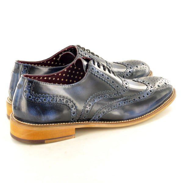 NAVY GATSBY LEATHER LONDON BROGUES - The Sole Box