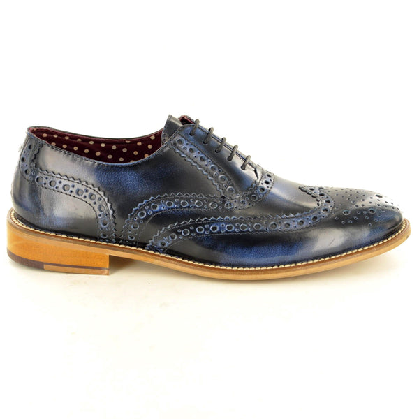 NAVY GATSBY LEATHER LONDON BROGUES - The Sole Box