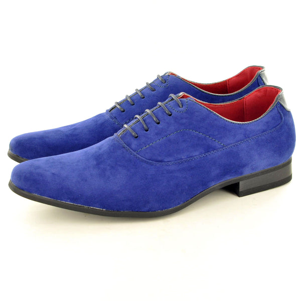 LEATHER LINED SHOES IN BLUE SUEDE - The Sole Box