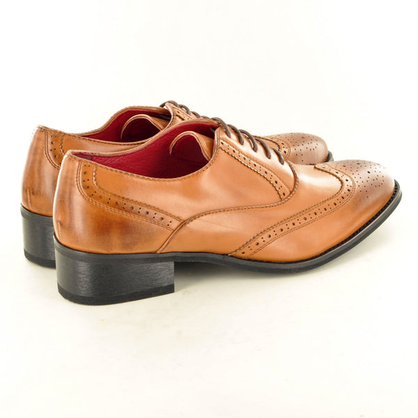 LEATHER LINED BROGUES IN TAN BROWN - The Sole Box
